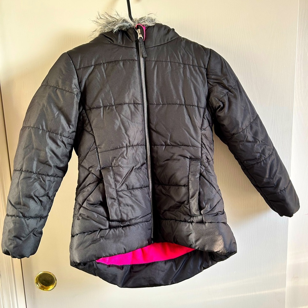 Kids Black Jacket with Pink Lining